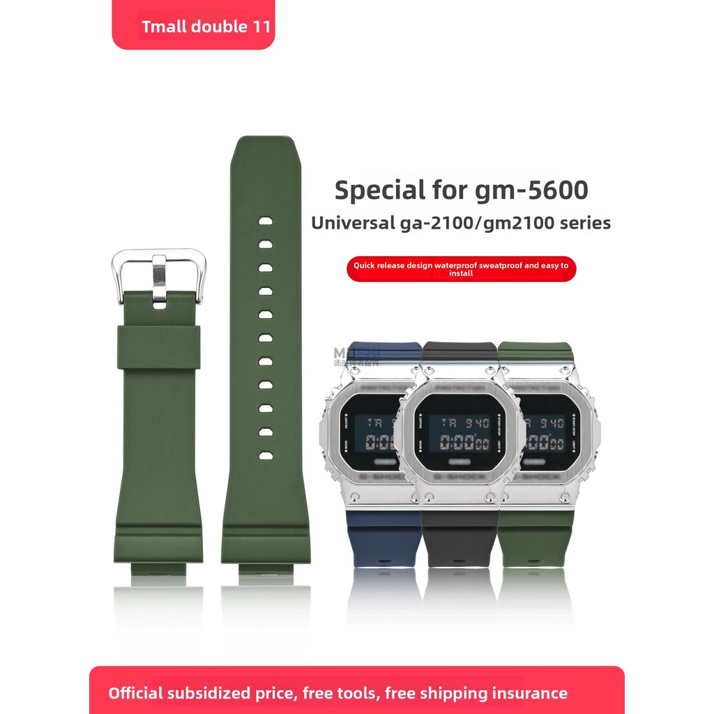 Thích hợp cho Casio G-SHOCK Vuông Nhỏ GM-5600 2100 GA2100 Dây Đeo Đồng Hồ Cao Su Nhựa Phát Hành Nhan