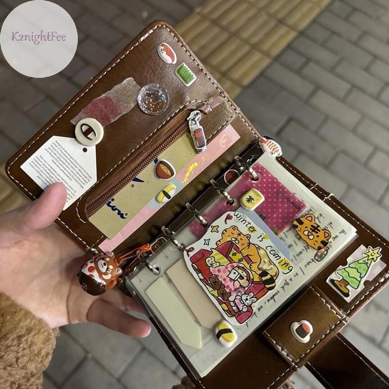 K2nightFee Vintage M5 Notebook Retro Da Di Động Bỏ Túi Notebook DIY Nhật Ký Notebook VN