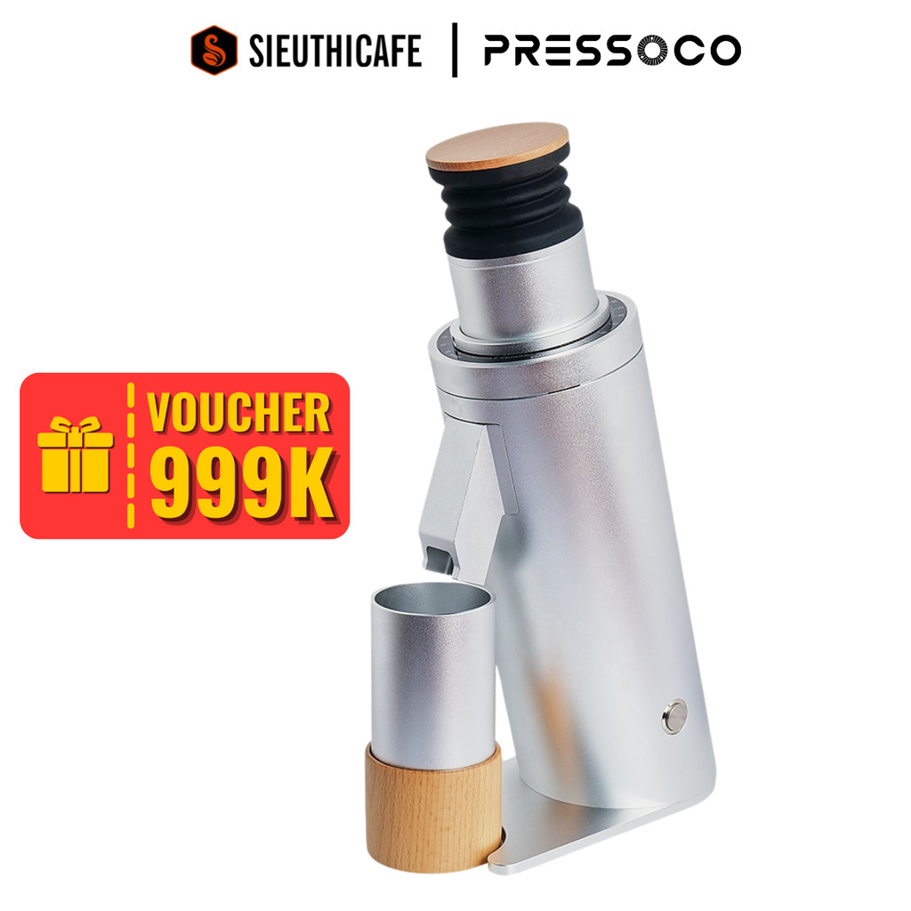 Máy Xay Cà Phê Pressoco DF64V - Lưỡi Phẳng 64mm Phủ DLC, Red Titan - 220V - Màu Bạc