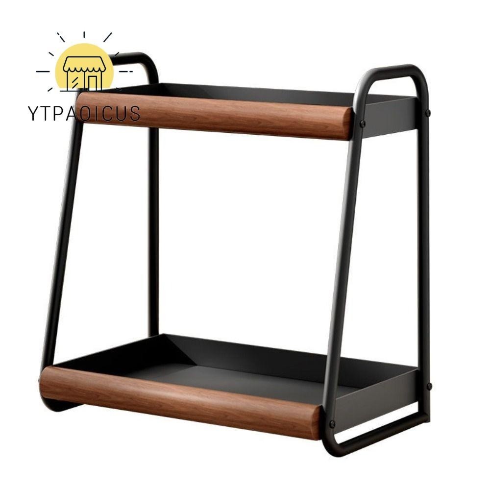 YURUYI Spice Rack Two Layer Solid Wood Seasoning Organizer Storage Box Compatible Tall Bottle Durabl