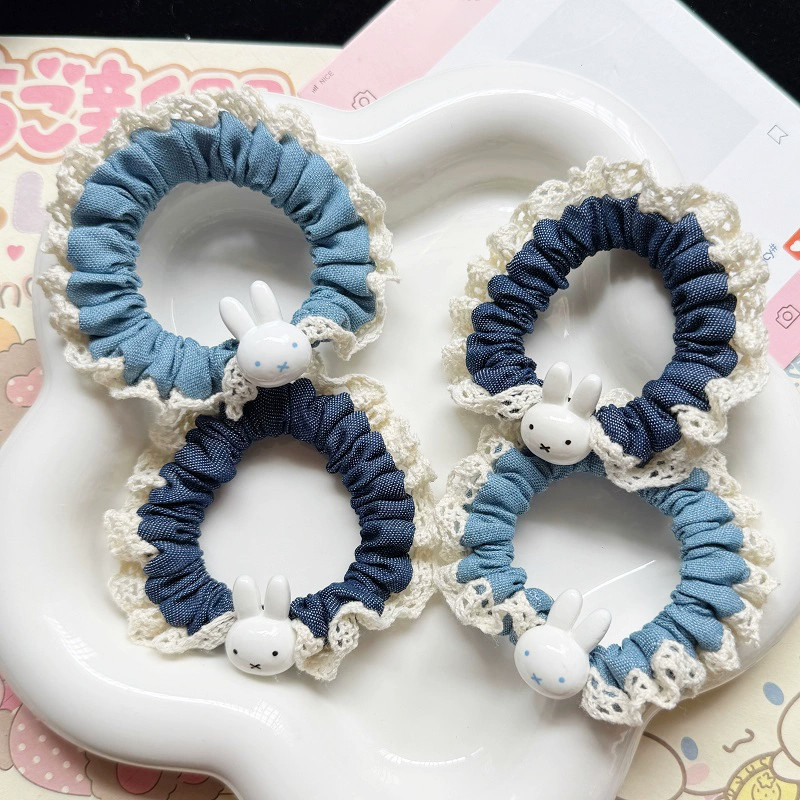 Dây buộc tóc ren viền denim cổ điển cho bé gái hoạt hình Phụ kiện tóc Dây buộc tóc dễ thương | BigBuy360 - bigbuy360.vn