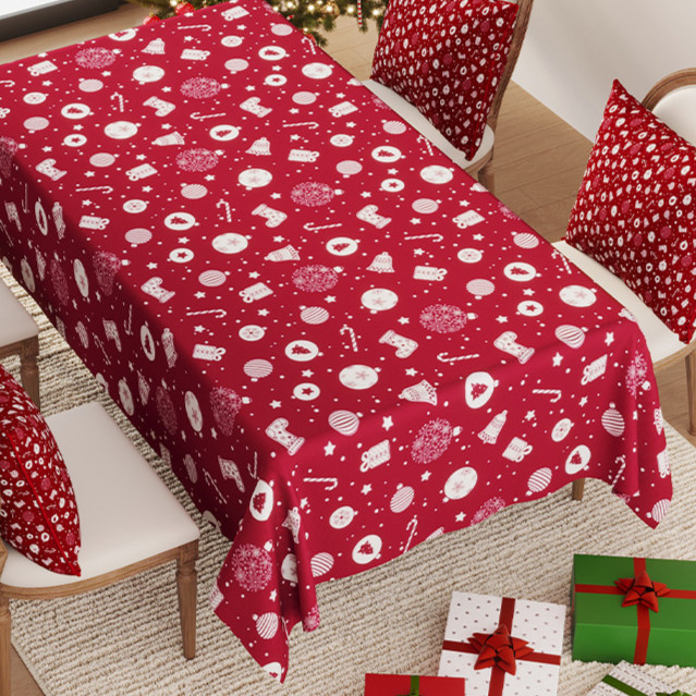 Christmas Cartoon No-Clean Tablecloth Waterproof and Oilproof and Heatproof Dining Table Cover Cloth
