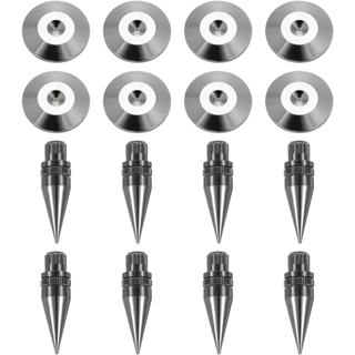 MECCANIXITY 8 Chiếc Loa Đen Spike Kit Chống Sốc Có Thể Điều Chỉnh Loa Đồng Spike Cách Ly Với Loa Spike Miếng Lót Thảm Cho Loa Siêu Trầm CD DVD Bộ Khuếch Đại Âm Thanh Đầu Ghi