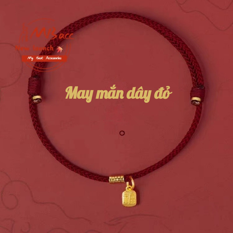 Phụ Kiện Benming Năm Xiaofu Thương Hiệu Dây Đỏ Vòng Tay Nữ Bện Tay Mỏng Dây Cặp Đôi Handmade Vòng Chân Vòng Chân