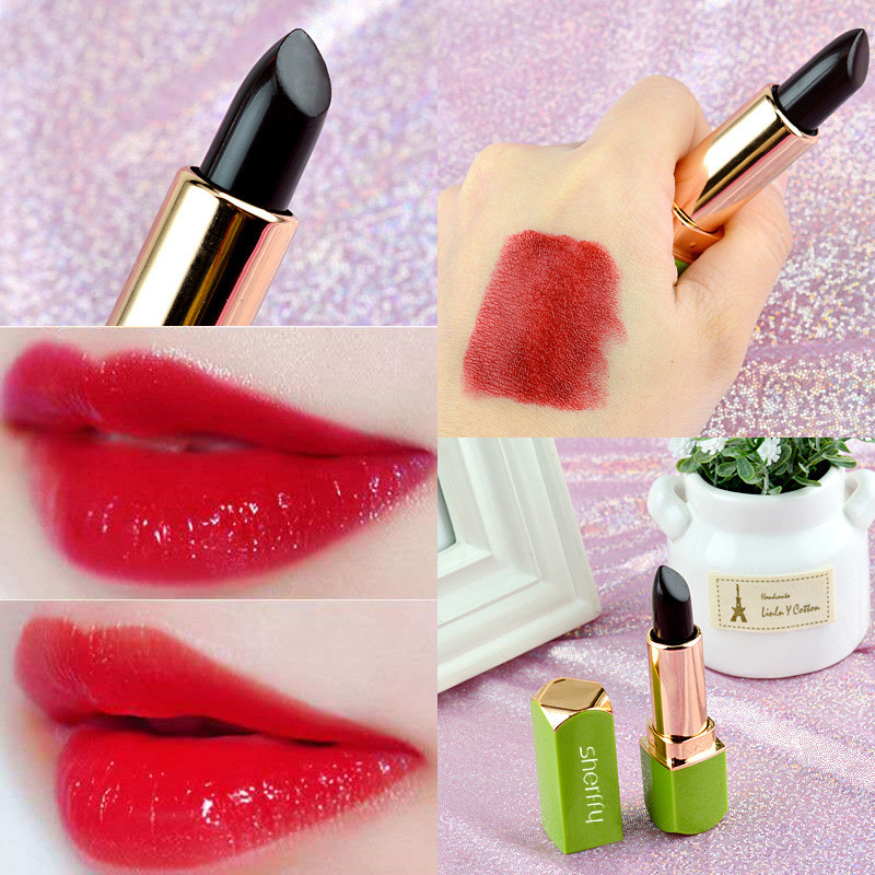 Hot Sale#sherffy Iridescent Moisturizing Color-Changing Lipstick, Long-Lasting, Non-Stick Cup, Black