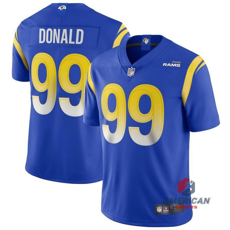 KK Limited NFL American Football Jersey Los Angeles Rams Aaron Donald Blue