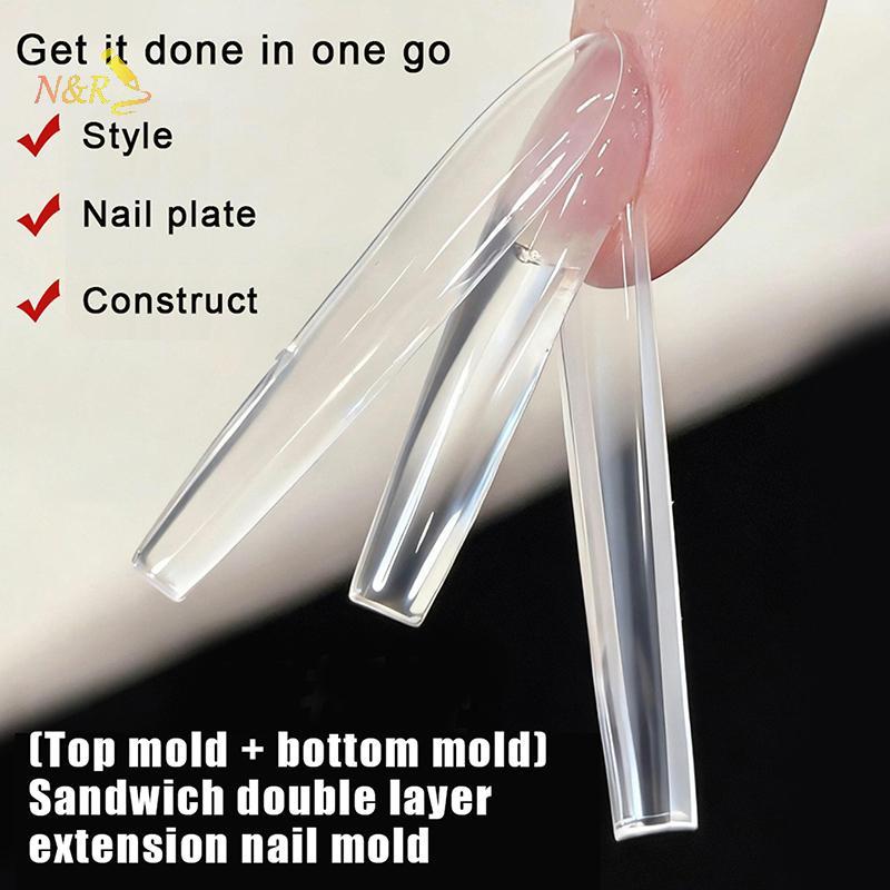 [N & R-t] Sandwich Dual Nail Forms 240 chiếc 15size Extensions-Dual Forms Coffin Almond Nail Forms T
