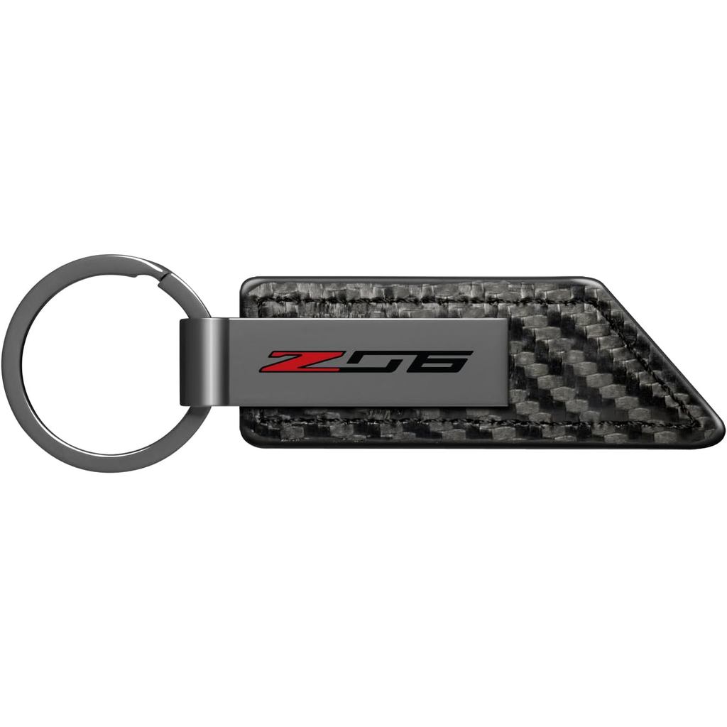 Dành Cho Xe Chevrolet Corvette C7 Z06 Kết Cấu Sợi Carbon Móc Khóa Da PU Móc Khóa, Được Cấp Phép Chín