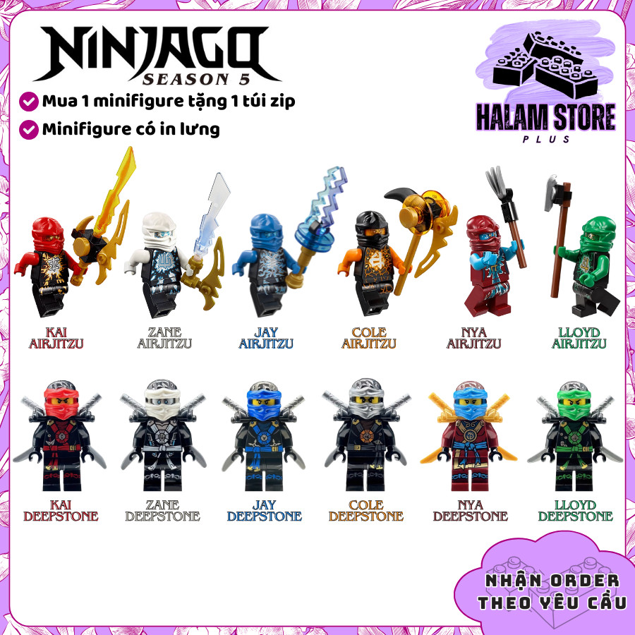 [Bản mũ đẹp] Mô hình nhân vật minifigures Ninjago season 5 Airjitzu Deepstone