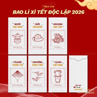  Set 120 bao lì xì Tết 2026 Xuân Bính Ngọ mẫu độc quyền Xuân Ánh Nguyệt Tết Việt Nam giấy C150 cao cấp cán mịn 