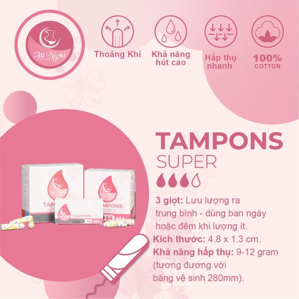 Ảnh 6 của Băng vệ sinh Tampon BEABIAI All Night 100% cotton, thấm hút tức thì sử dụng đươc cả khi bơi 16c,64c