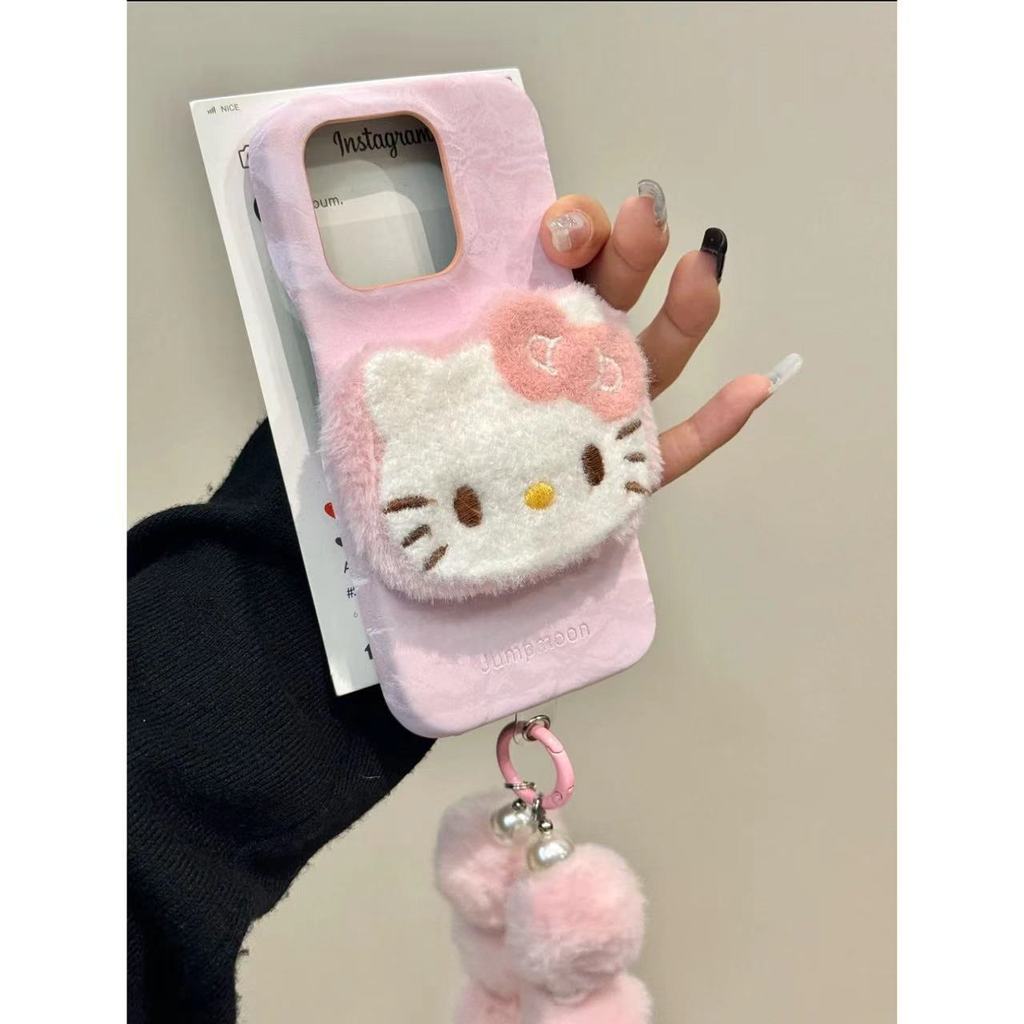 Ốp Lưng Bóng Dây Màu Hồng Mèo Tóc Sang Trọng, Thích Hợp Cho iPhone 16 Pro Max Và Cũ Hơn