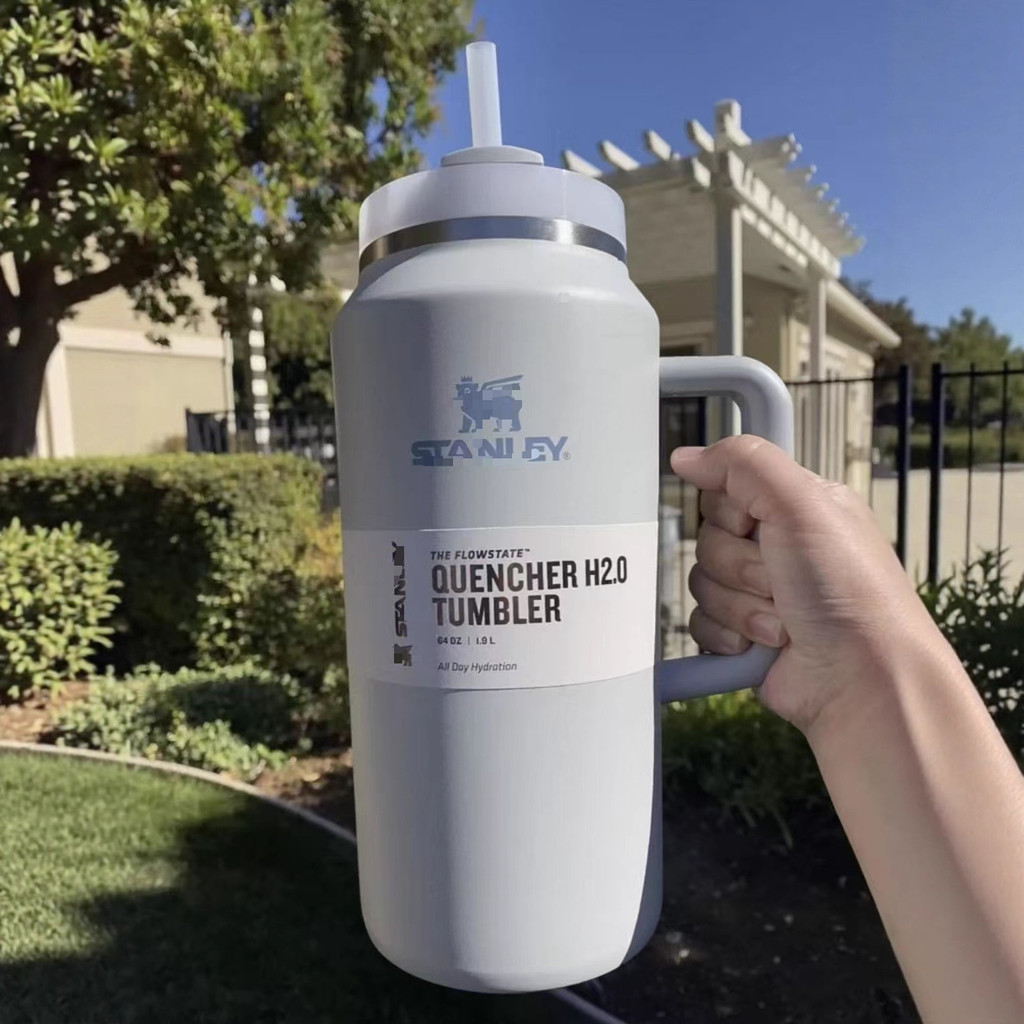 Stanley 64oz Cốc đá công suất lớn Cốc giữ nhiệt bằng thép không gỉ 304 có ống hút cốc cà phê Mac lớn