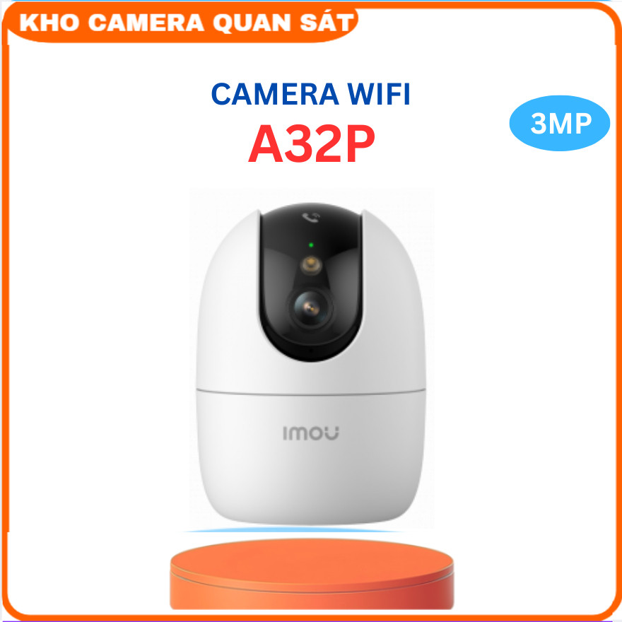Camera Wifi quay quét 3MP 2k Nét IMOU IPC-A32P-PRO phân biệt người và thú cưng, còi báo động