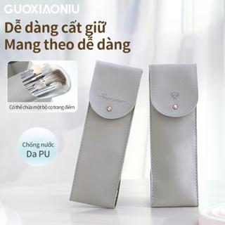 Túi đựng cọ trang điểm, GUOXIAONIU, Chất liệu PU thiết thực, Thiết kế mở đôi, dành cho nữ, Thích hợp cho du lịch, Dụng cụ sắp xếp lưu trữ đơn giản