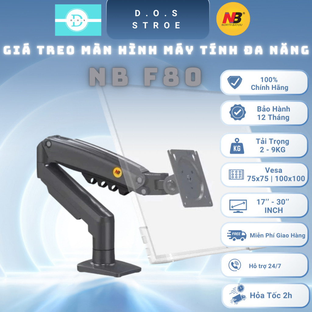 [HOT] [NB F80] [North Bayou] GIÁ TREO MÀN HÌNH ĐA NĂNG TIỆN LỢI [17" - 30" Inch] Monitor ARM |