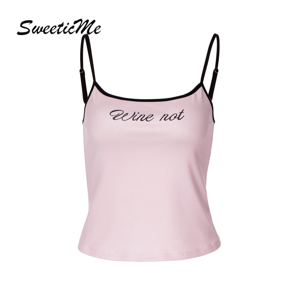 SweeticMe Áo Nữ 2026 Thiết Kế Thời Trang In Chữ, Dây Đeo Thanh Lịch