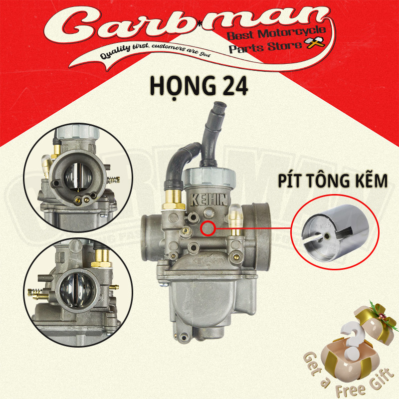 BỘ CHẾ HÒA KHÍ NOVA 125 (HỌNG 24) | Honda Nova Dash Pe24 NOVA125