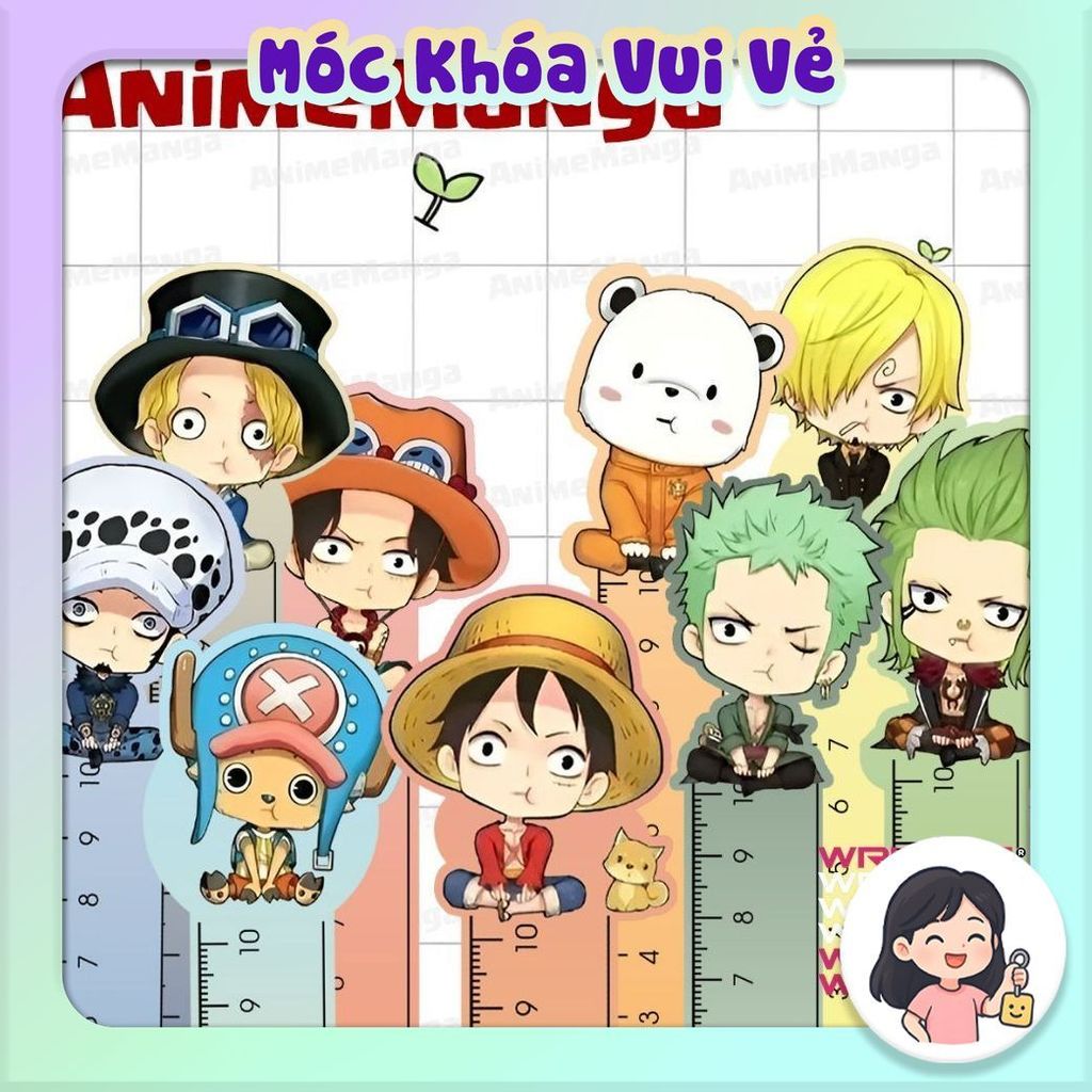 Thước Kẻ Anime One Piece Luffy In Nền Màu Thước Kẻ 10cm WrightZ
