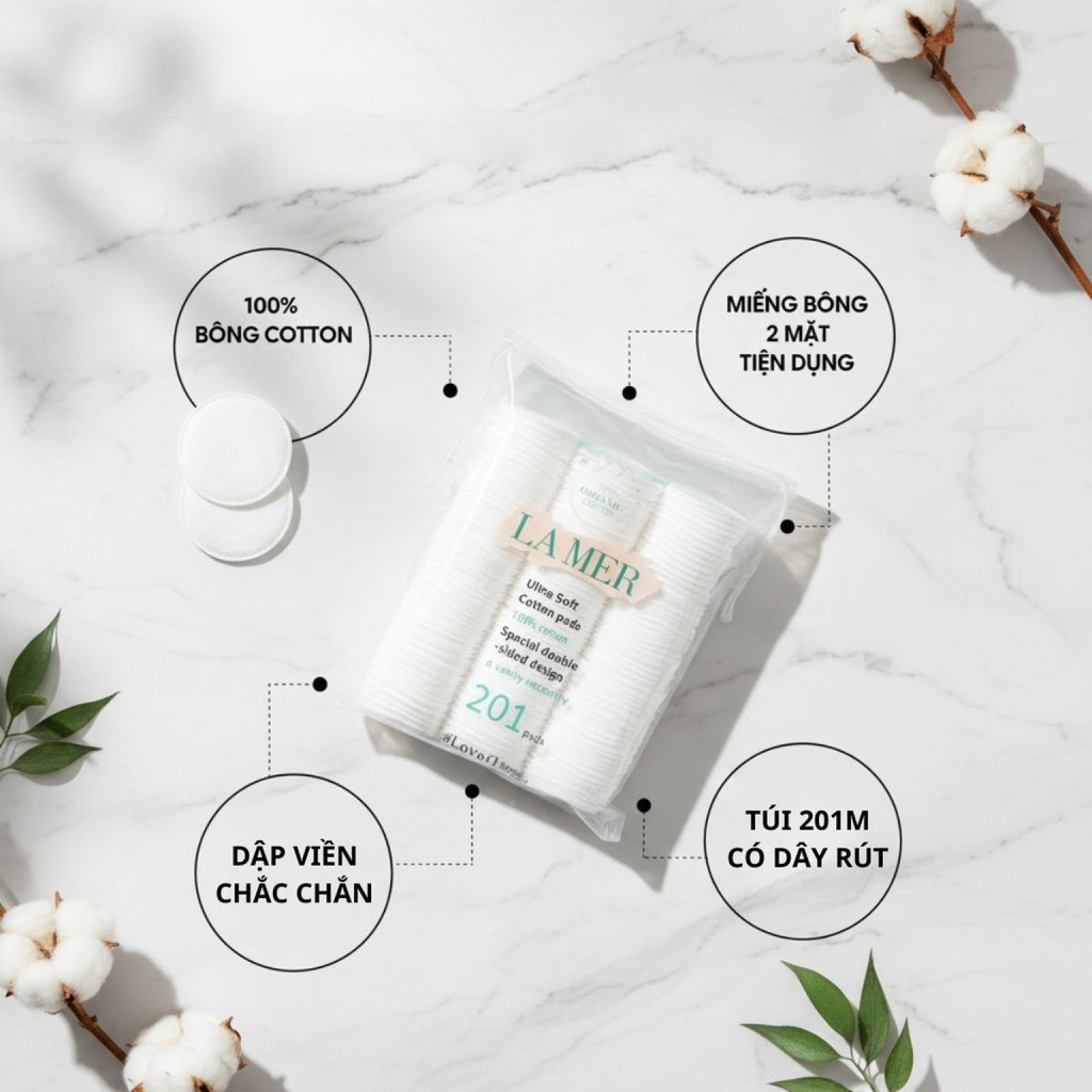 Bông Tẩy Trang Lamer 201, Bông Lamer 201 Miếng, Bông Tẩy Trang Lamer Chính Hãng 100% Cotton | BigBuy360 - bigbuy360.vn