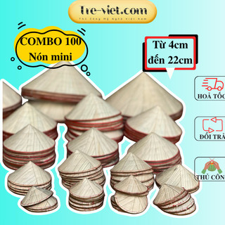 [SỈ 100 cái] Combo 100 Nón lá mini trang trí phong cách đồng quê - Nón lá cho thú cưng đủ kích thước