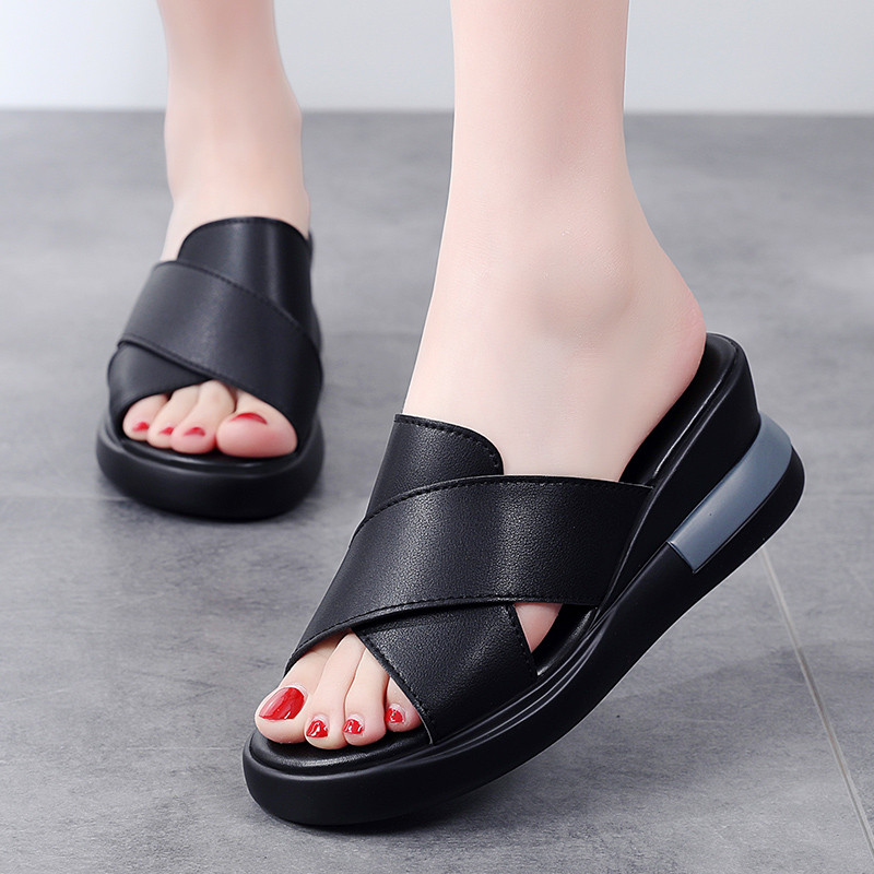 Women's Fashion Korean Style Casual，Wedge Heel Heightening Sandals Slippers Women's Shoes