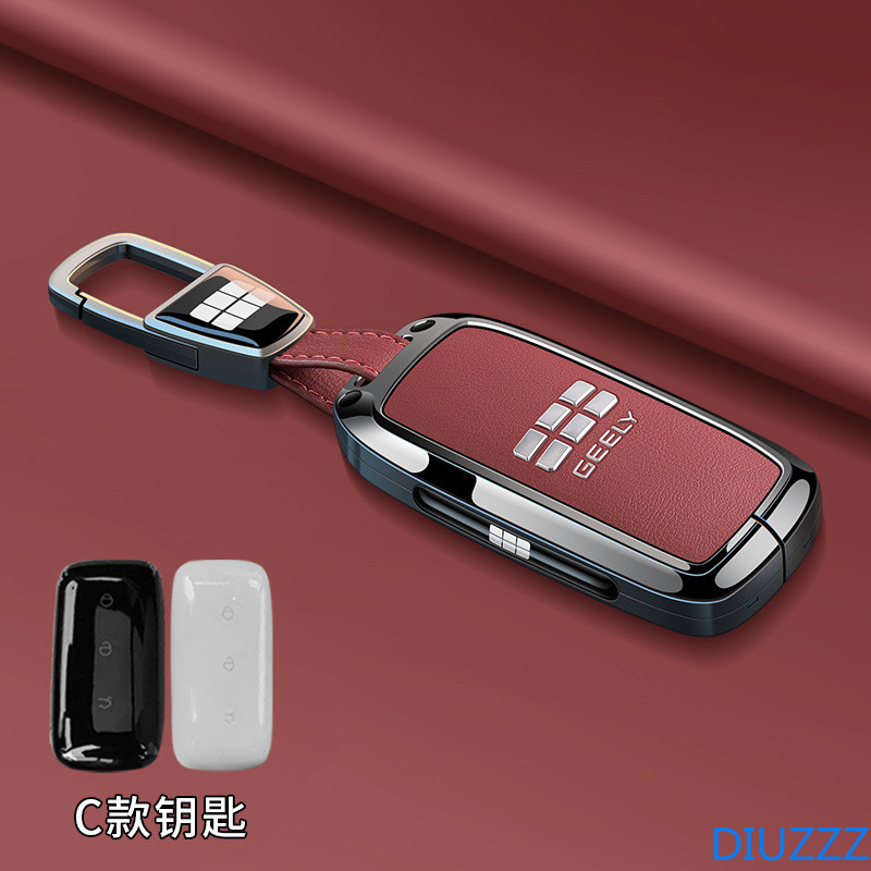 Vỏ chìa khóa ô tô bằng da hợp kim cho Geely Galaxy E5 cho Geely Galaxy EX5 E5 L6 L7 EMI NO.1 Proton 