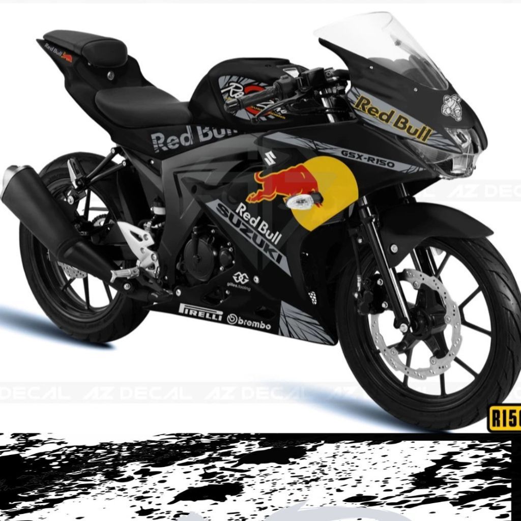 Tem Xe GSX R150 Mẫu Re.d Bu.ll- Tem Mc.cal 3 lớp cao cấp