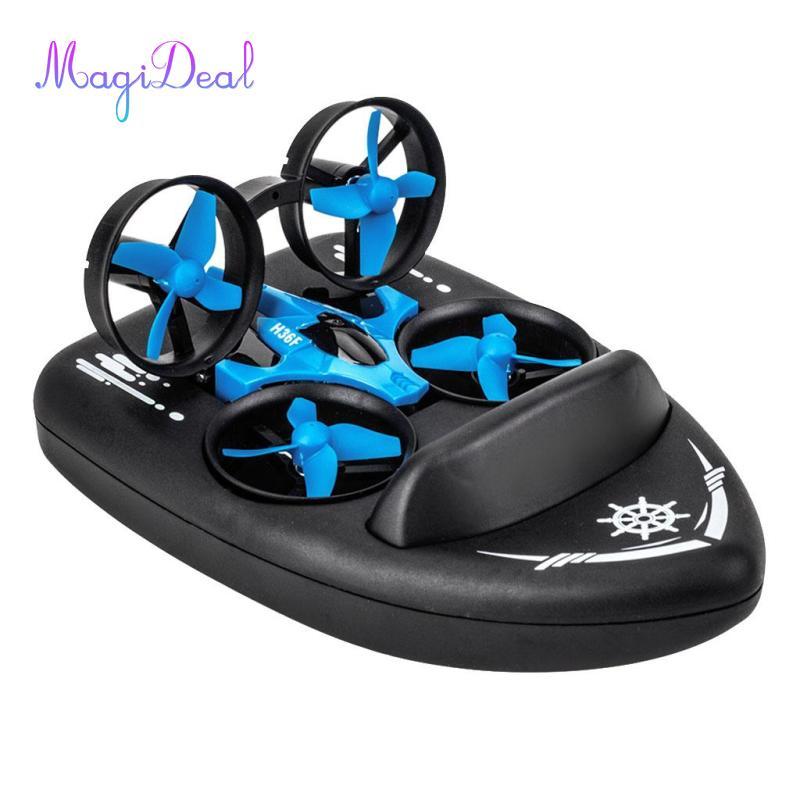 MagiDeal JJRC H36F 3 trong 1 Mini RC Drone Thuyền Đất Nước Không Khí Đồ Chơi Trẻ Em Quà Tặng Xe