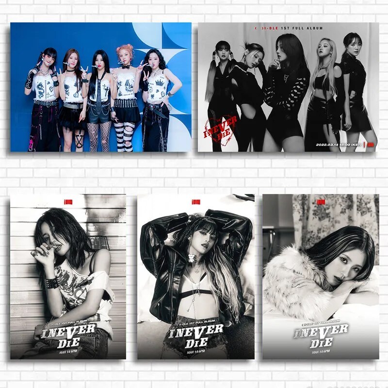 Kpop GIDLE Bé Gái Poster Minnie Người Hâm Mộ Sân Khấu Album Nxde Queencard Canvas In Hình Nghệ Thuật