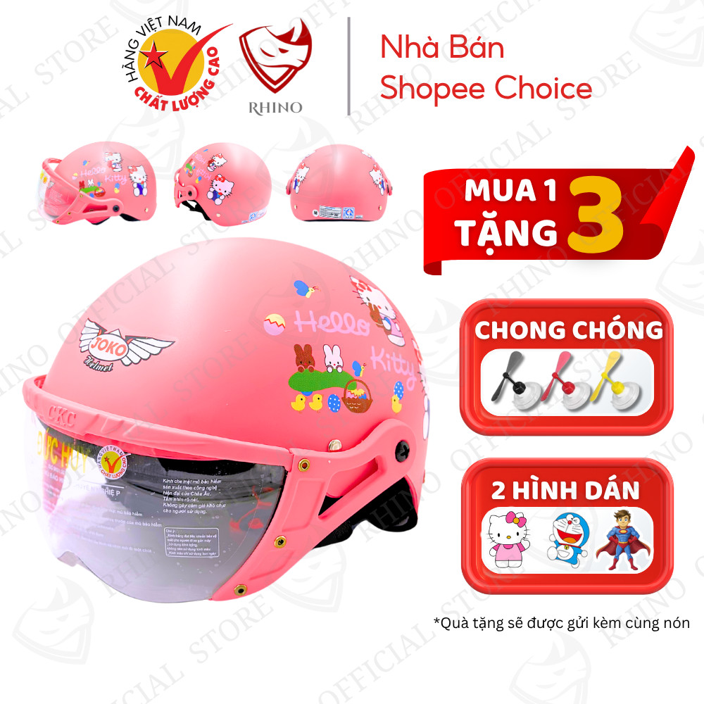 [HỎA TỐC] Mũ Bảo Hiểm Cho Bé 1 - 12 Tuổi | Nón Bảo Hiểm Cho Bé ĐỨC HUY RHINO Có Kính Bền Nhẹ TBEST