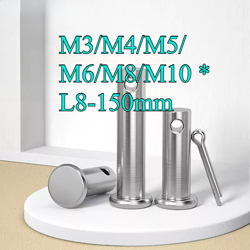 Trục gài chốt chẻ, chốt định vị bắt chốt chẻ，Chốt chẻ inox 304 M3 / M4 / M5 / M6 / M8 / M10 * L8-150