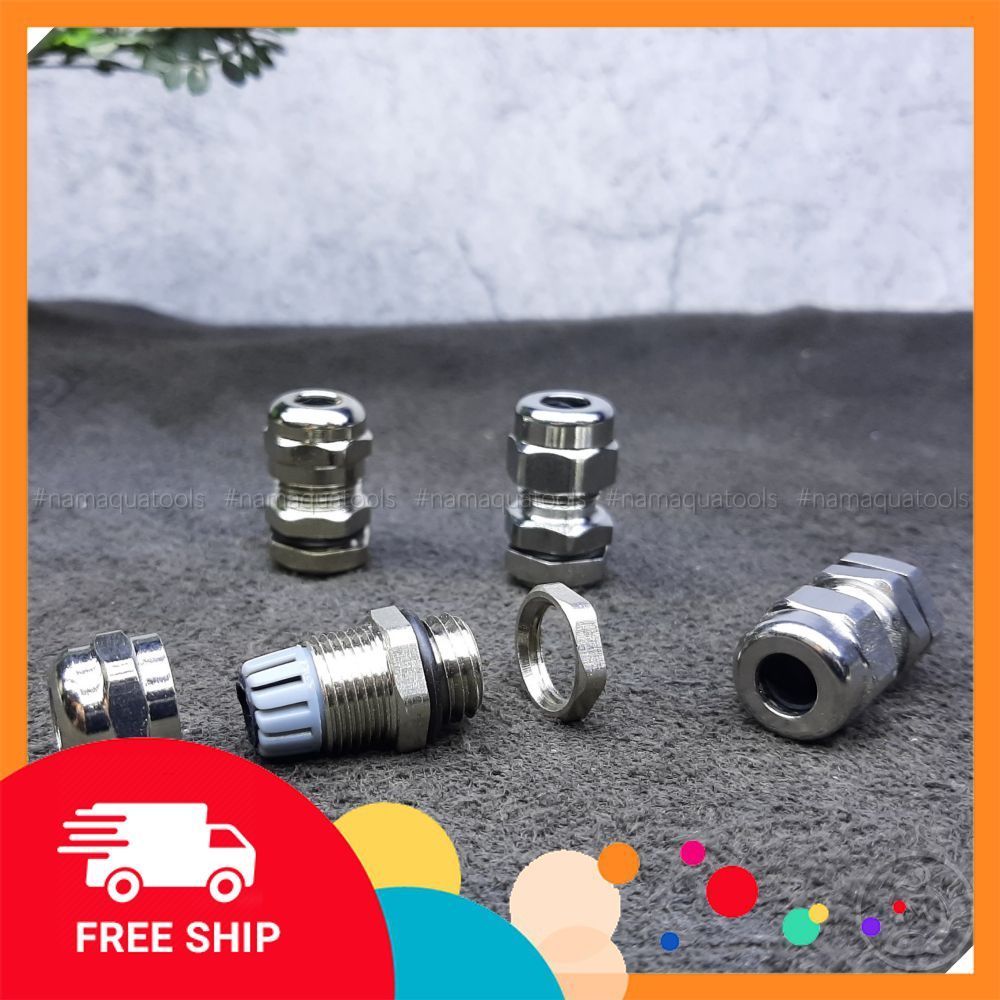 Nút PG7 INOX - Nút Siết Cáp inox PG7 (1 nút) | Dùng Chế Lọc, DIY Lọc Thùng Ngoài Cho Bể Cá Thuỷ Sinh