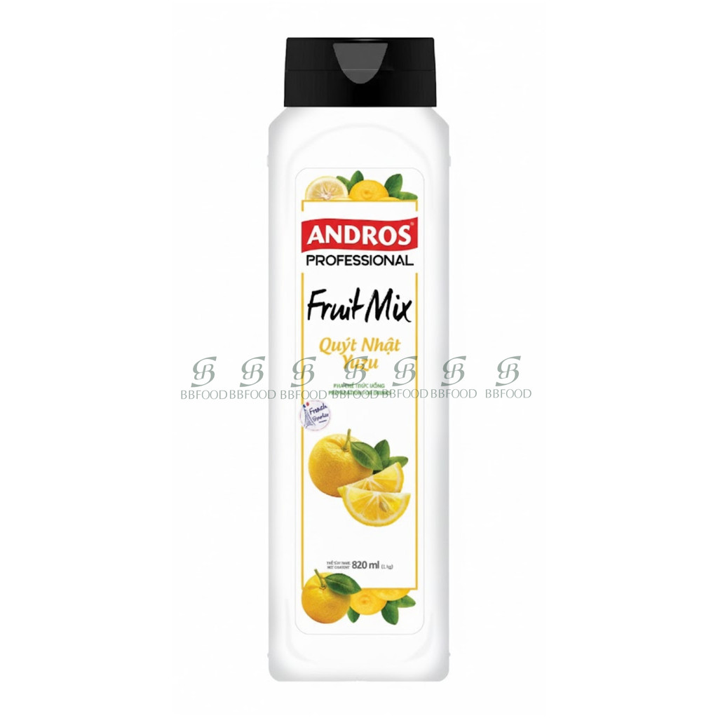 [Chính hãng] Xốt QUÝT NHẬT YUZU Pha Chế - Andros Fruit Mix - 820ml {{BBFOOD}}