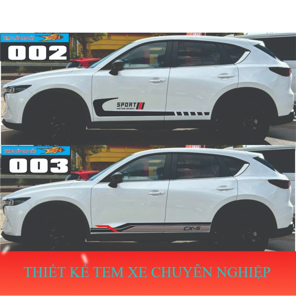 DECAL Tem dán xe CX5 - Tem dán xe MAZDA , mẫu tem thiết kế đơn giản lịch lãm nhẹ nhàng , bền mù , dễ