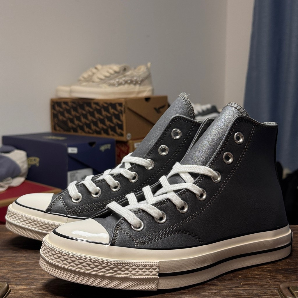 Giày cao cấp da xám cổ điển Chuck 70s