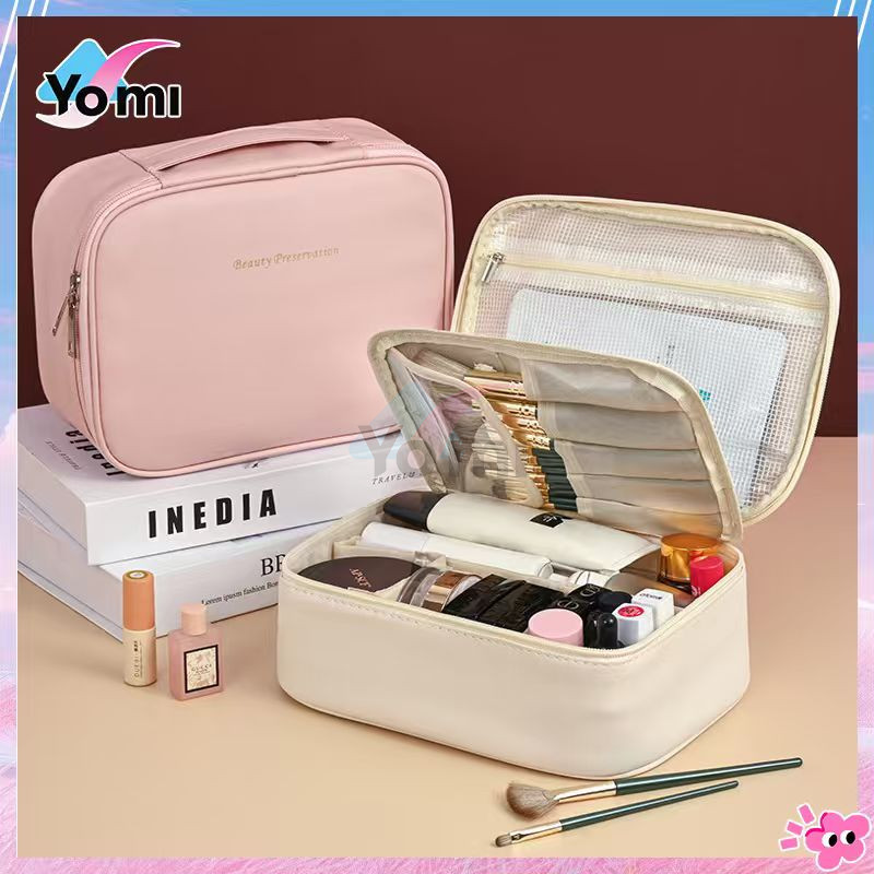 Túi da đựng mỹ phẩm du lịch nhiều ngăn tiện lợi ,túi chống nước,Có Thể Dùng Làm Quà Tặng