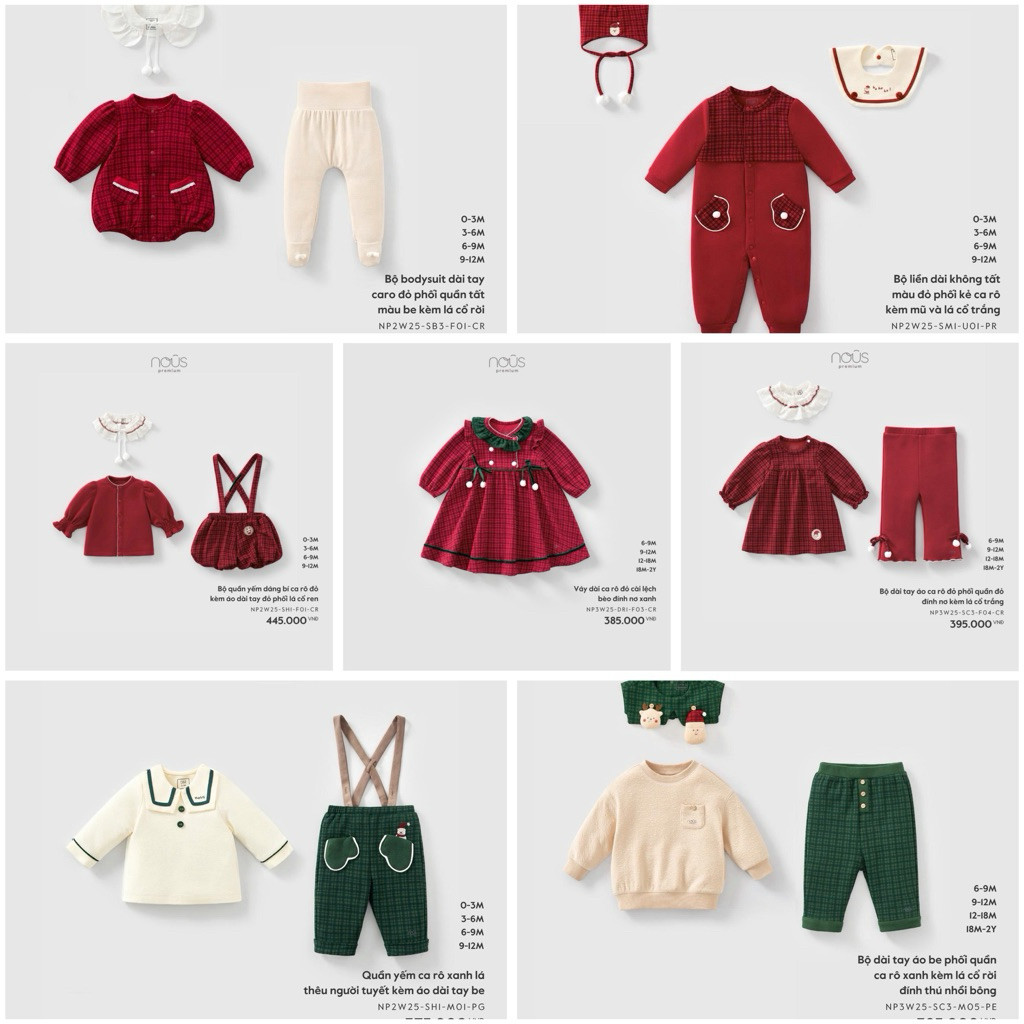 Nous noel - Body Nous, váy , mũ , yếm , tất - phụ kiện  Nous noel cho bé trai bé gái