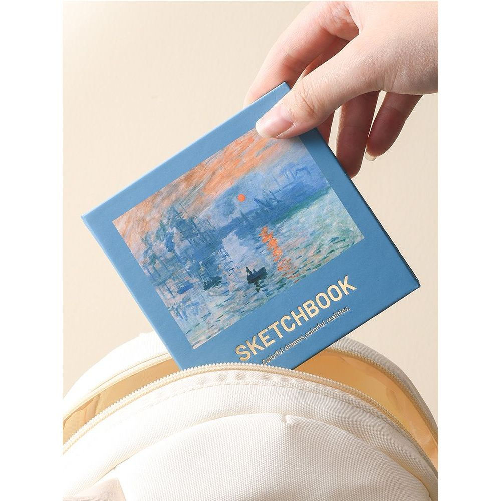 New Product#Mini Square Drawing Book Portable Oil Painting Square Small Drawing Book Pocket Sketchbo