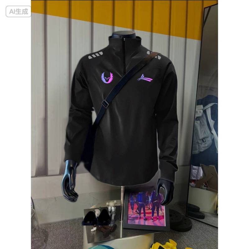 Worrandi Track and Field Training Stand Collar Men's and Women's Sports Half Long-Sleeve Zipper Spor