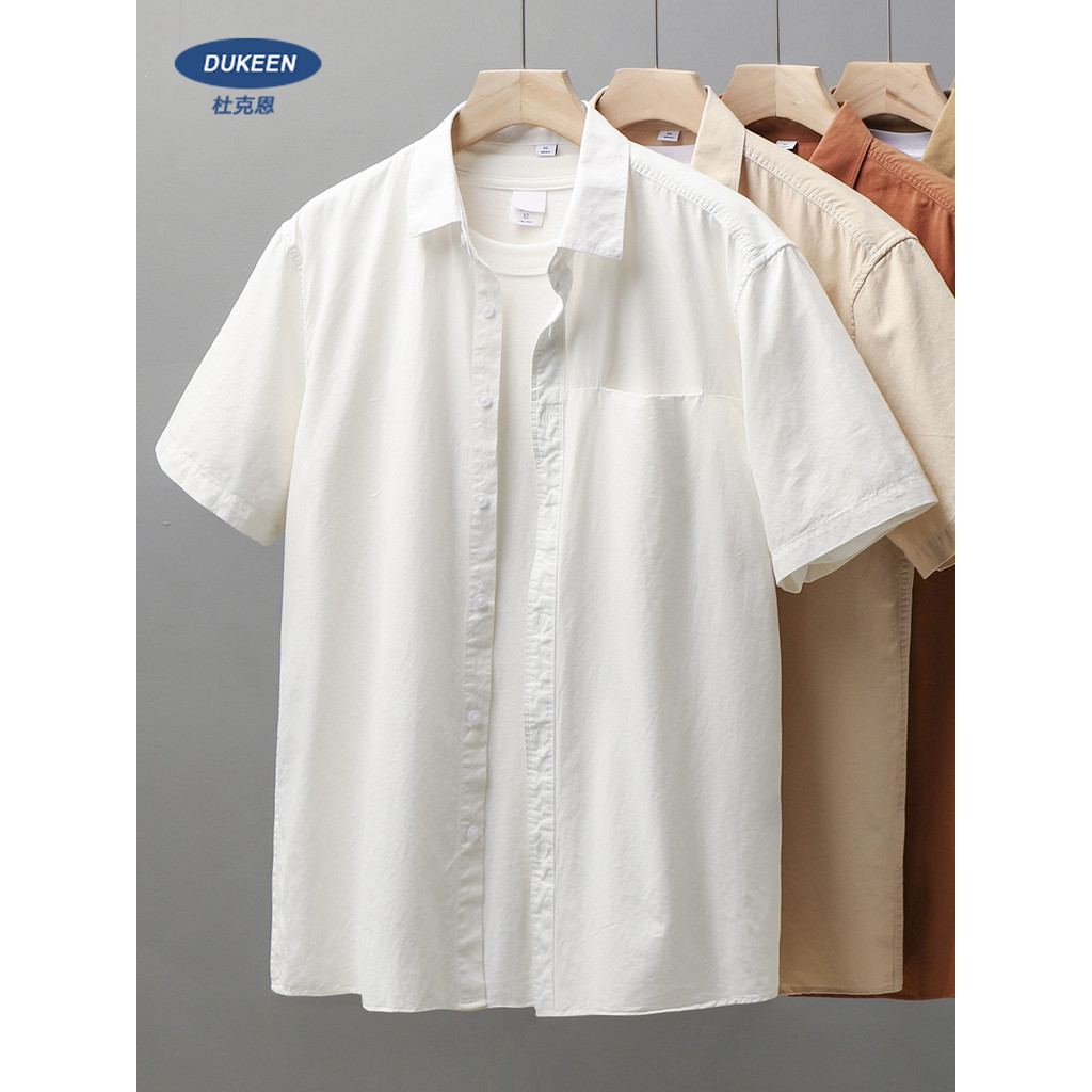 Áo sơ mi nam Dukeen cotton nặng, phù hợp công sở và thời trang mùa hè