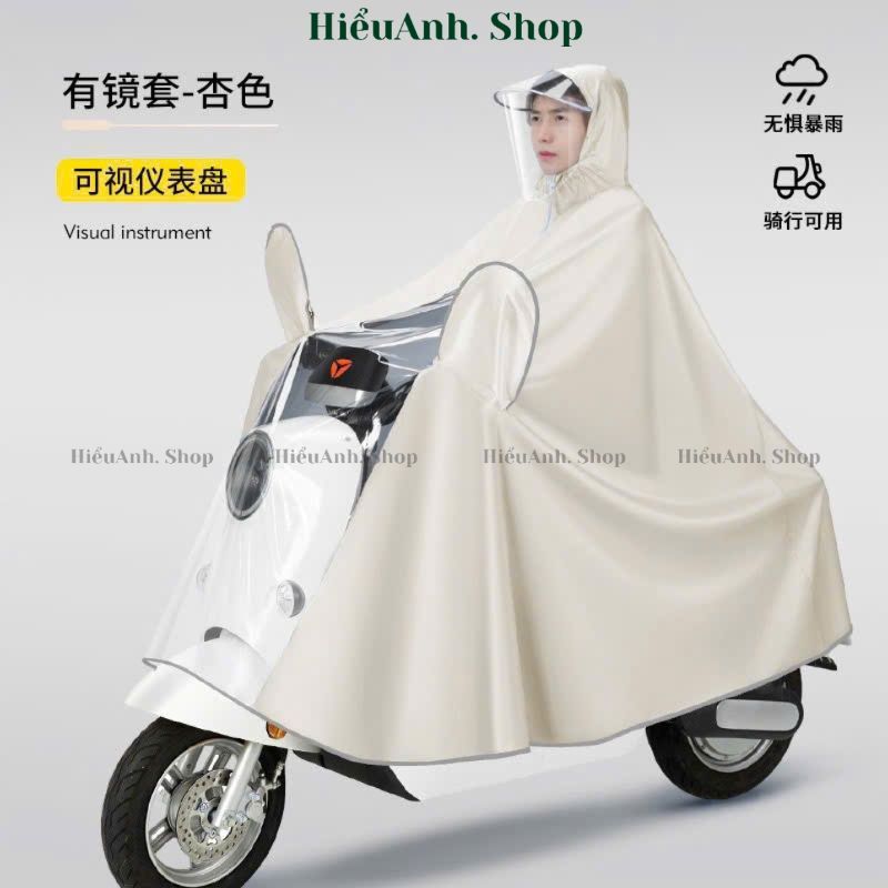 Áo mưa Dày Dặn Che Phủ Toàn Thân kèm kính chắn mưa Cho Người Lớn đi xe máy điện xe đạp - hieuanh1688