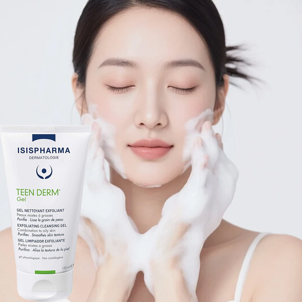 Exfoliating Cleansing Gel ISIS PHARMA TEEN DERM GEL Combination Oily Skin 150ml