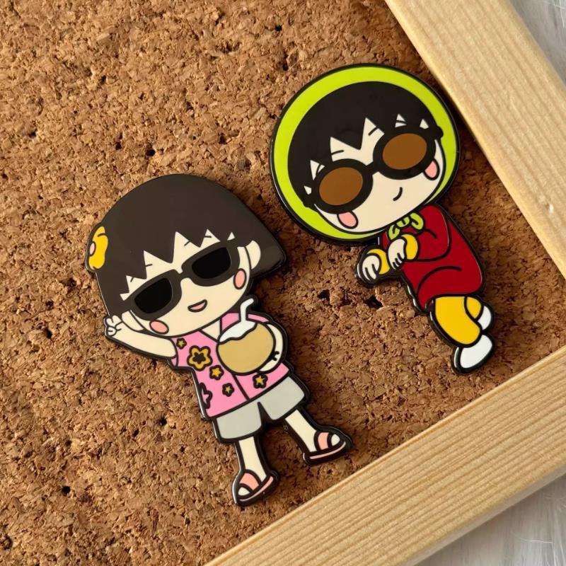 Huy hiệu ngoại vi Chibi Maruko-chan, kim loại Maruko-chan dễ thương.251030