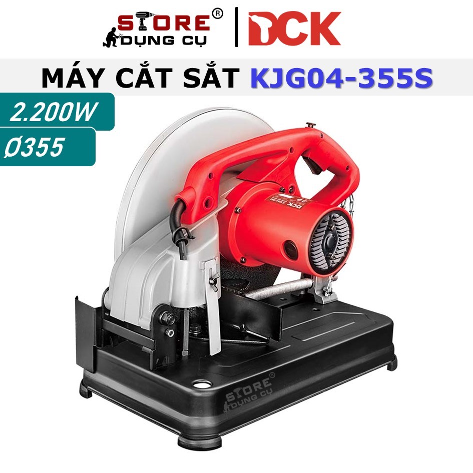 Máy cắt sắt DCK KJG04-355S, công suất 2200w, đường kính đĩa 355mm, máy cắt sắt bàn (CHÍNH HÃNG)