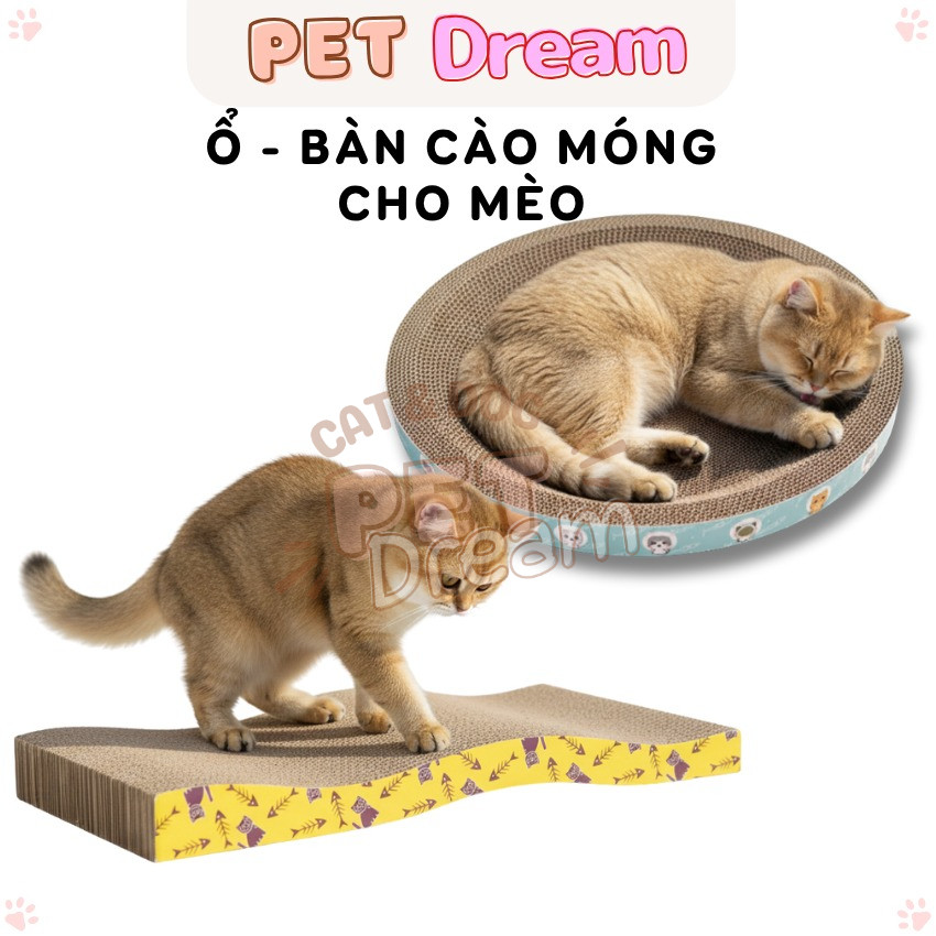 Bàn Cào Móng - Ổ Cào Móng Cho Mèo Xả Stress - Nằm Ngủ