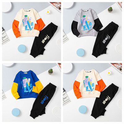 Bộ quần áo mùa đông, Bộ nỉ LITIBABY bé trai hình người, tay nối size 2 đến 8 tuổi