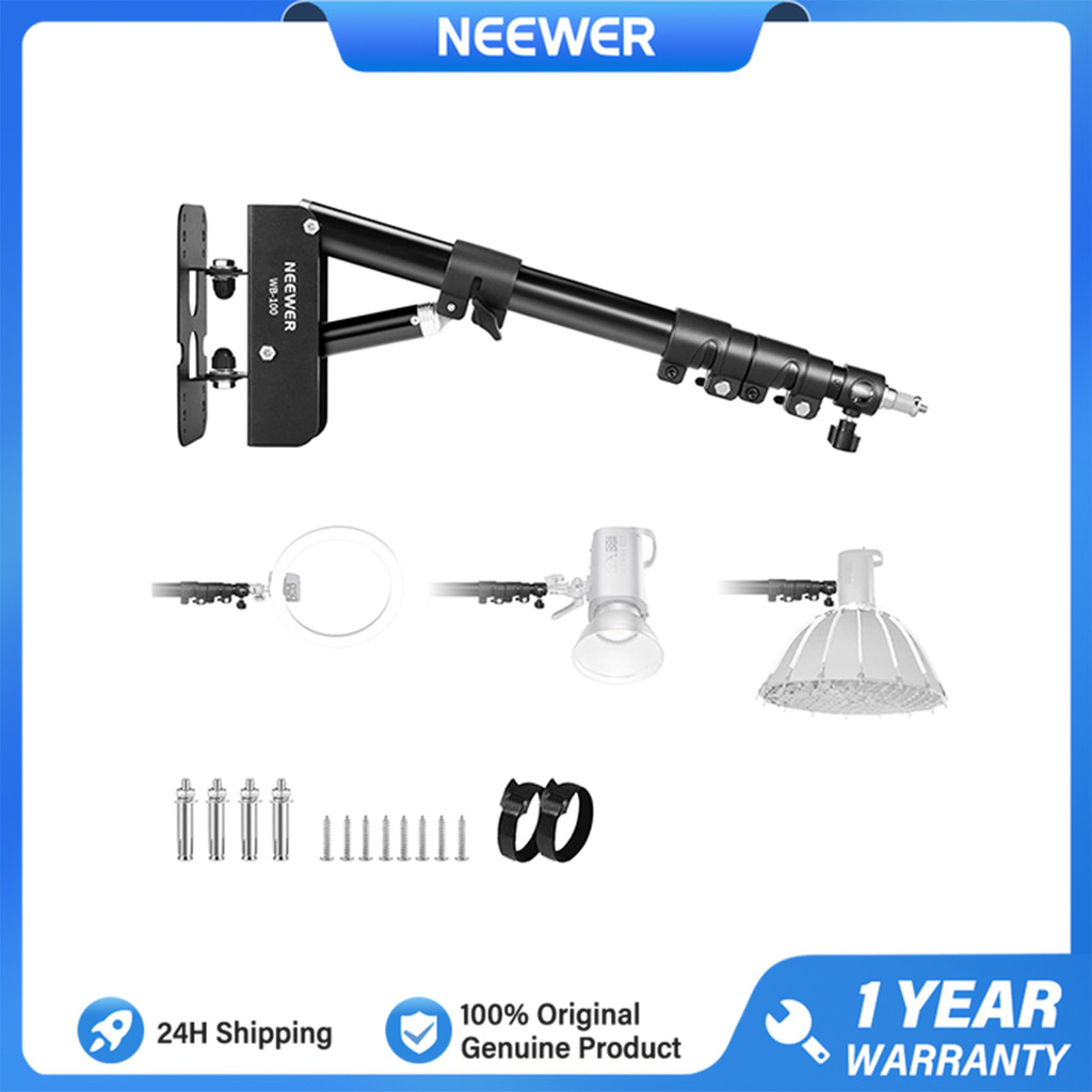 NEEWER WB-100 Treo Tường Boom Arm 180° Tải trọng xoay 6,6lb cho Ring Light Studio