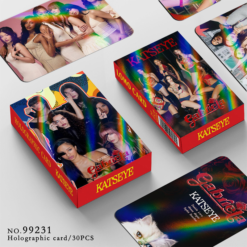 30 Cái / hộp KATSEYE Photocard Thẻ Holographic KPOP LOMO Thẻ Bộ Sưu Tập Thẻ