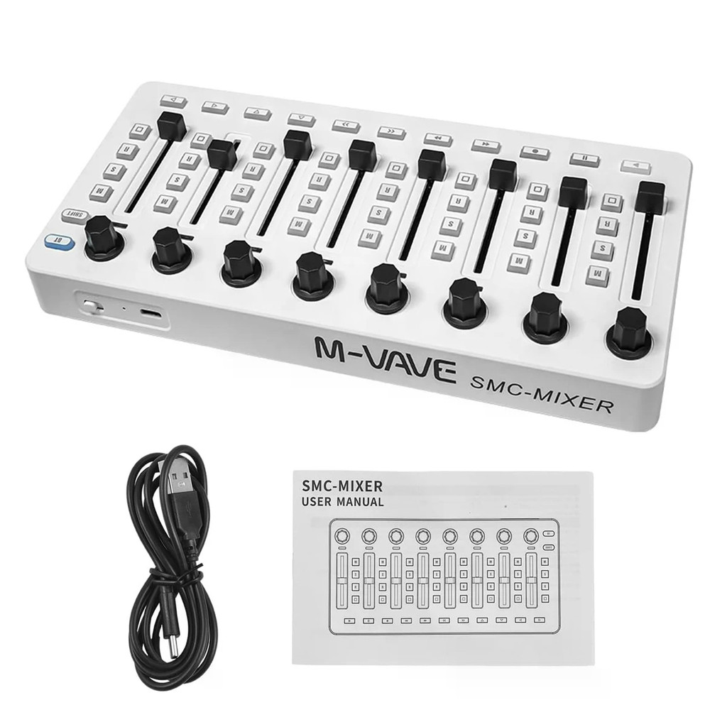 Bộ điều khiển MIDI không dây M-VAVE SMC-Mixer, 43 nút 8 nút Faders 8 núm, Bộ điều khiển DAW di động 